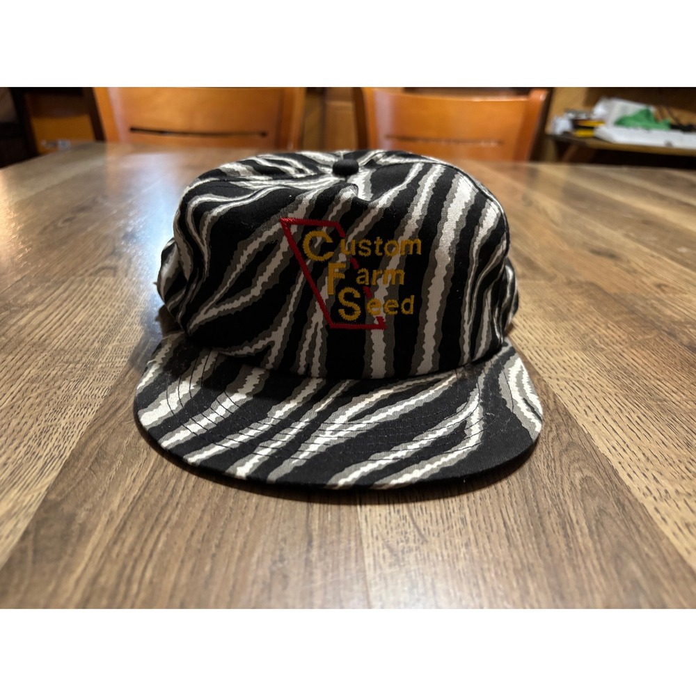 Unbranded Custom Farm Seed Mens Size OS Black Zebra Print Snapback Hat